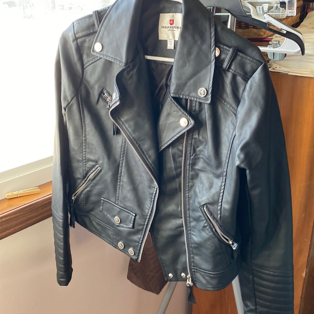 Black leather jacket